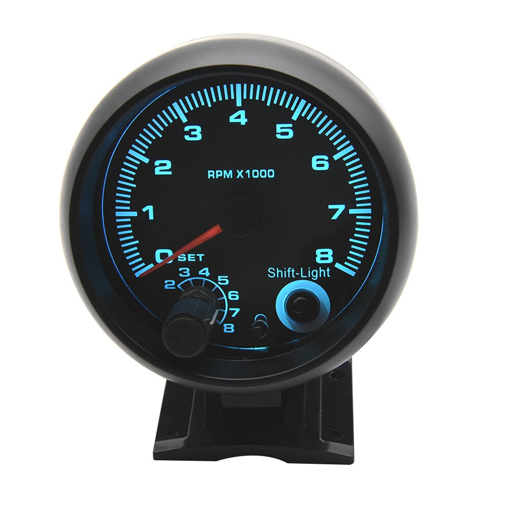 7 Colors 95mm 0-8000 RPM Meter inter Car Tachometer Gauge Fit 4 6 8 Cylinder 12V Shift Light auto tacometro moto tach motorcycle