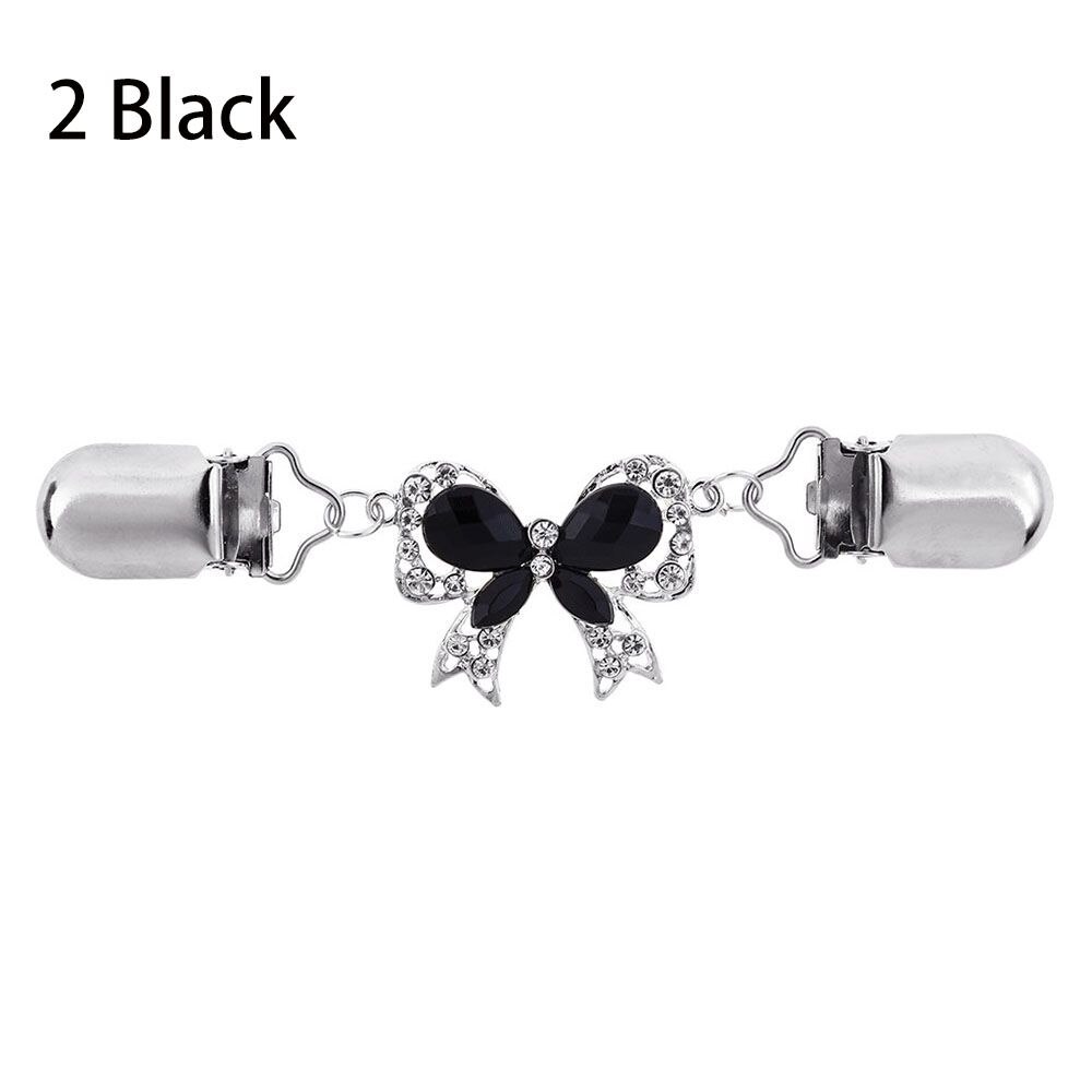 Vest Clip Trui Shawl Clips Keeper Kraag Eend Mond Plated Metalen Clip Houder Garters Accessoires Sieraden: -2 Black