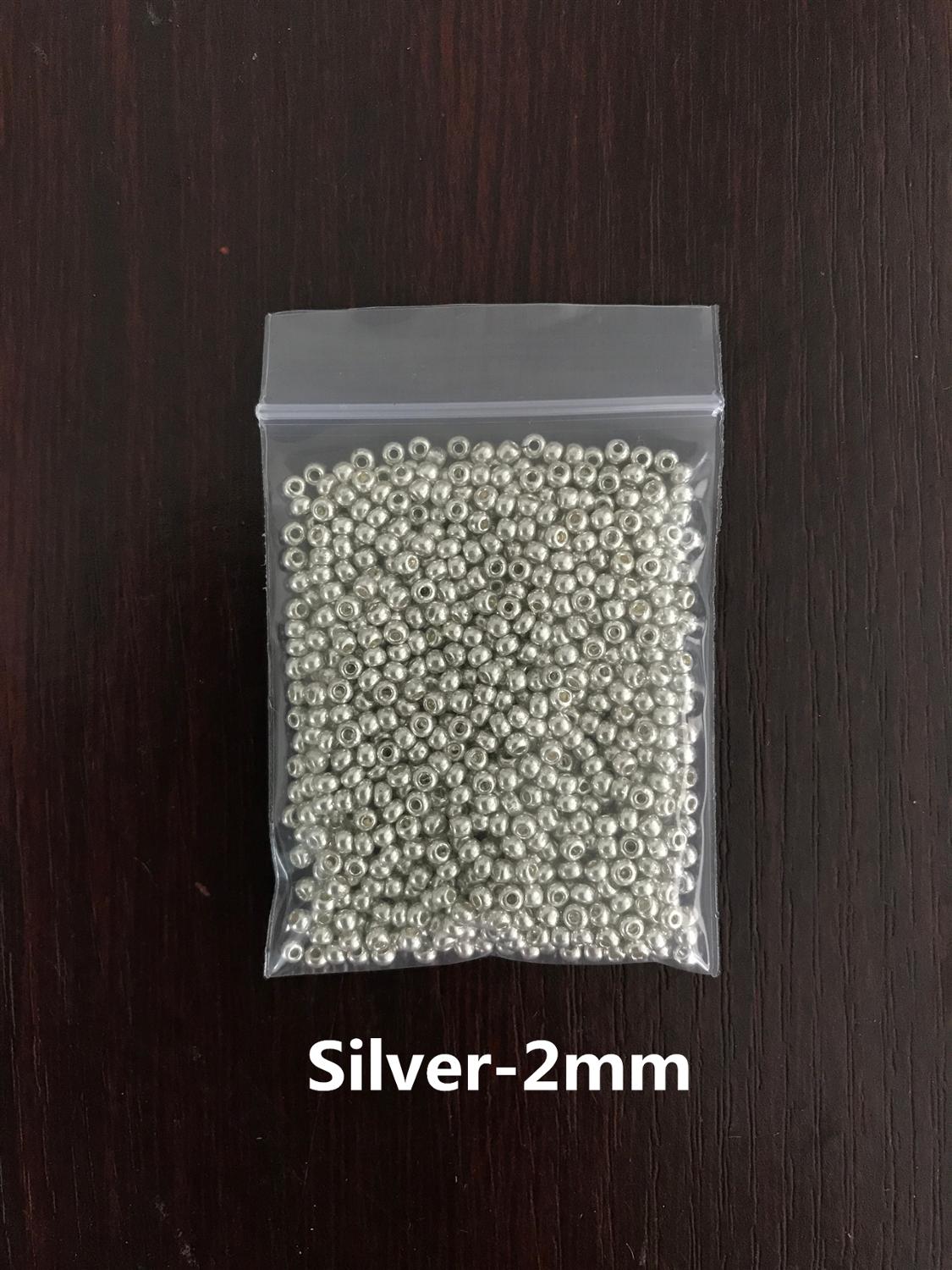 10g/ pakke 2mm 3mm guldperler sølvperler glasperle smykker gør perlebroderi til høj prisydelse