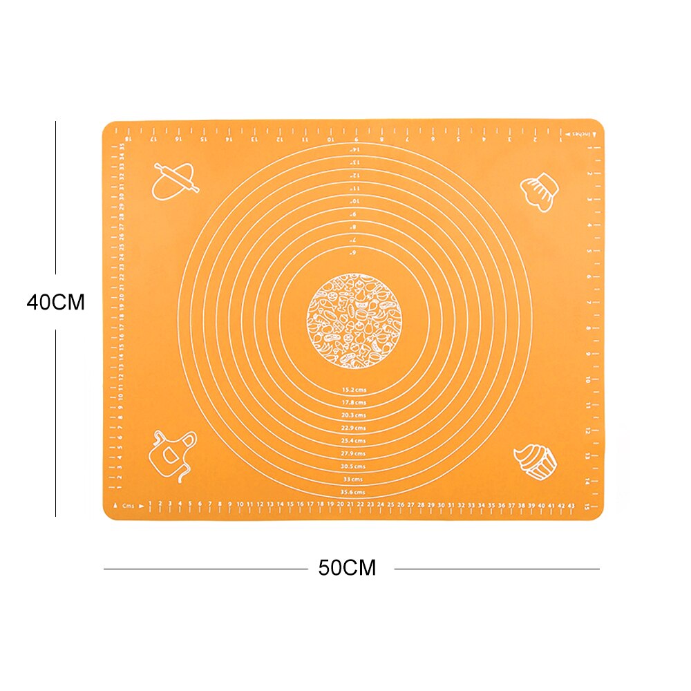 Feuille pour pâte à Pizza, pâtisserie, pâtisserie, ustensiles de cuisine, tapis de cuisson antiadhésif en Silicone: A-ORANGE - 50 x 40cm