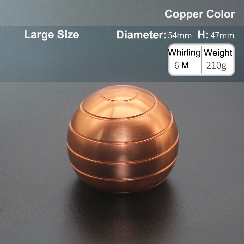 Ball Type Fingertip Gyro Metal Alloy Adult Office Desk Toy Decompression Anxiety Stress Relief Fidget Spinner Sensory Toys: Big Size - Copper