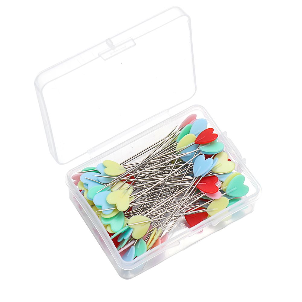 100 sztuk rękodzieło igły głowy kolorowe szpilka robić szycia kocham serce pikowania niejednolita całość