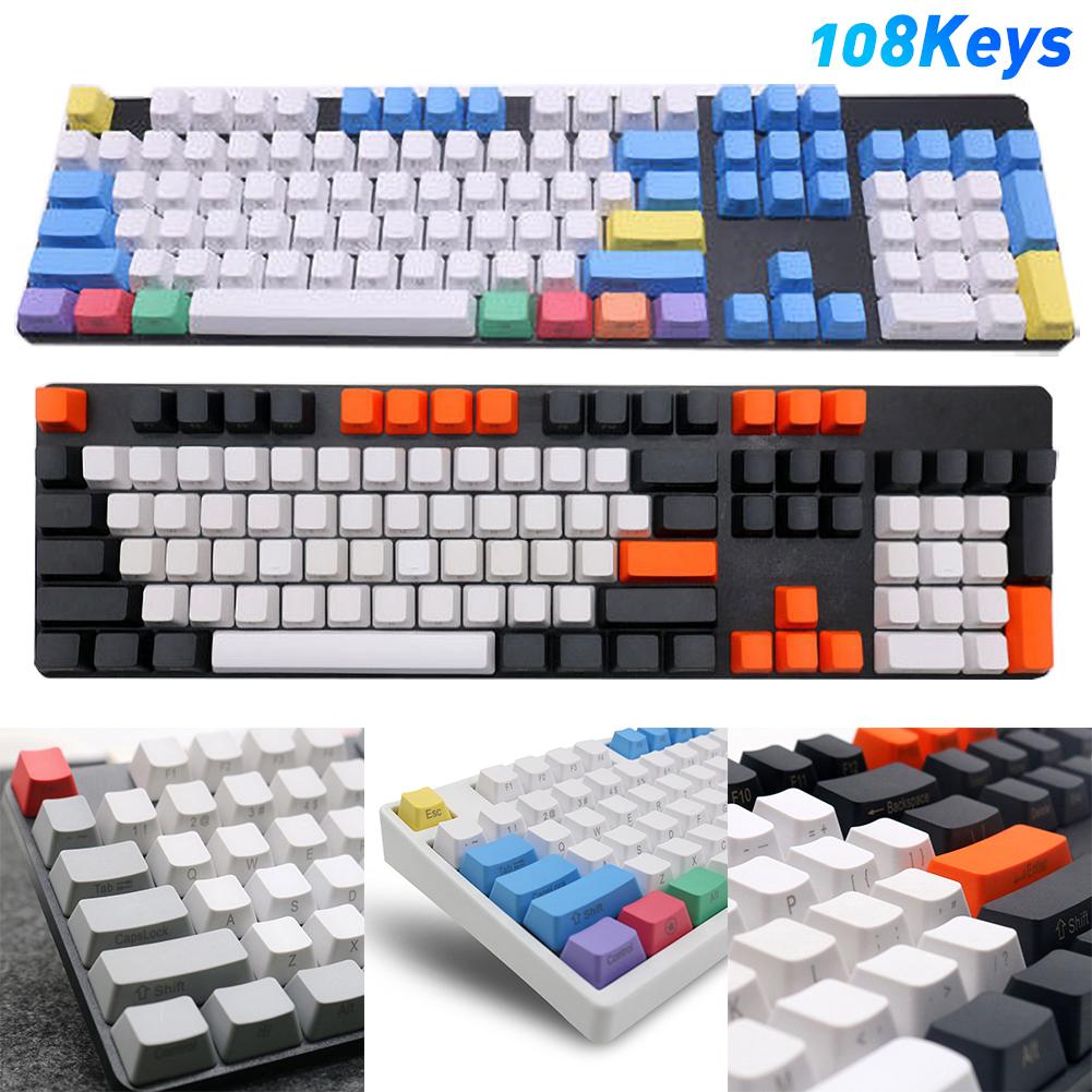 108Pcs/Set PBT Color Matching Light-proof Mechanical Keyboard Keycap Replacement Mice &amp; Keyboards Accessories Keyboards Keycap