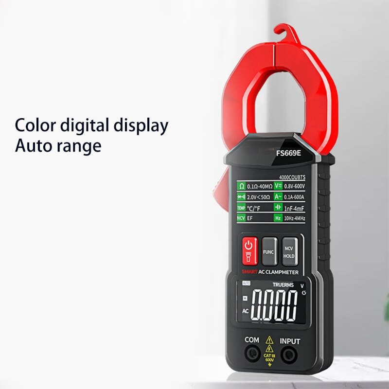 Digital Clamp Meter High Accuracy Auto-Ranging AC Current Amp Multimeter with AC/DC Voltage Ohm Capacitance Diode Test M4YD