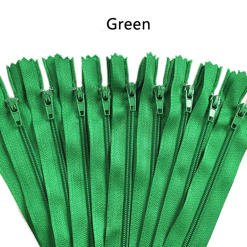 10 kpl 8 tuuman suljetut nylon vetoketjut räätälöity peitto craftter vetoketjut itse ompelemiseen kiinnitin vaatteiden ompelutarvikkeet: Vihreä