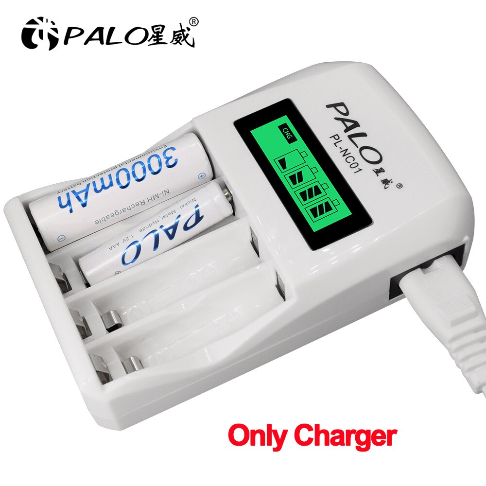 Palo 1.2v aa nabíjateľná batéria  + 1.2v aaa nabíjacie batérie s inteligentnou aa nabíjačkou batérií pre 1.2v ni-mh aa aaa batérie: Iba nabíjačka