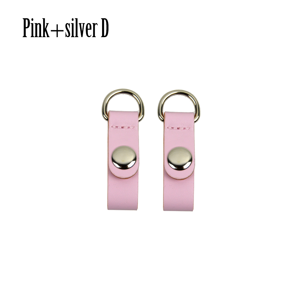 TANQU Nuovo 1 Coppia 2 pezzi Chiusura a Clip di Fissaggio per Obag Faux Della Cinghia di Cuoio Clip del Gancio per il Opocket O sacchetto: pink silver