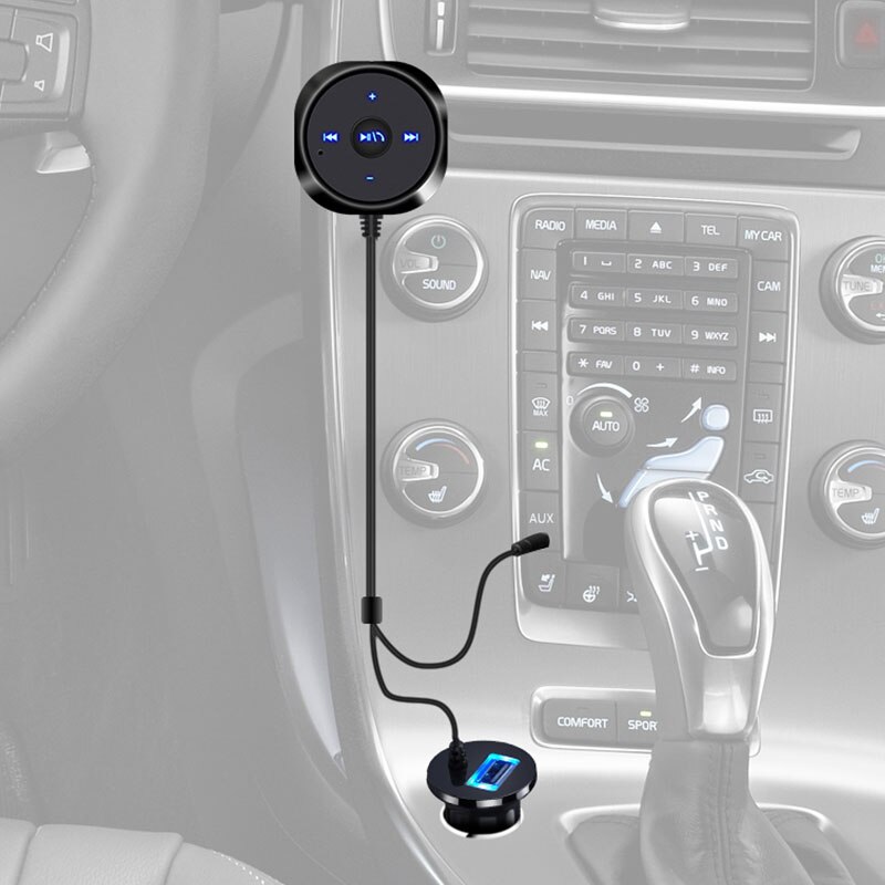 Kebidu manos libres Bluetooth Kit de coche MP3 A2DP AUX de 3,5mm receptor de Audio y música adaptador 5V 2.1A cargador USB