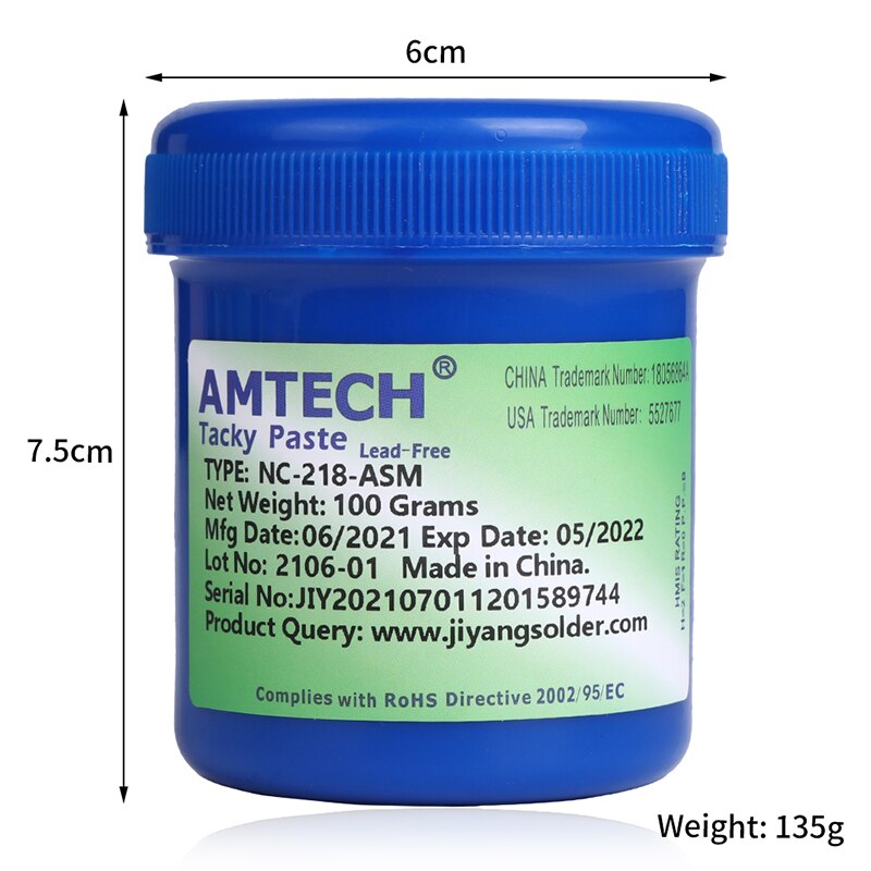 AMTECH NC-218-ASM Flux 100% Original Can Check the Authenticity Tin for Welding Solder Paste Rma218 Flux for Soldering Welding