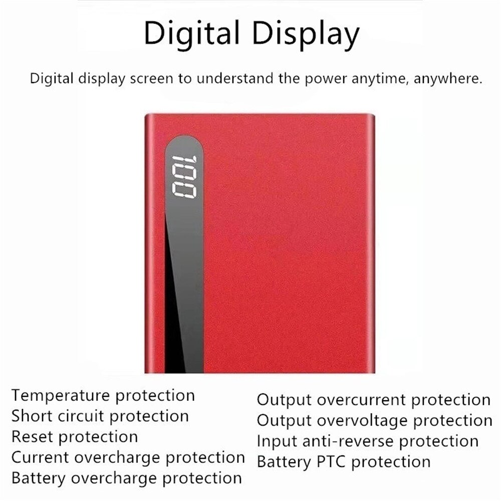 Ultradünne Power Bank 30000mAh Power Externe Batterie Tragbare Schnelle Ladegerät für Alle Smartphone Bank Wasserdicht