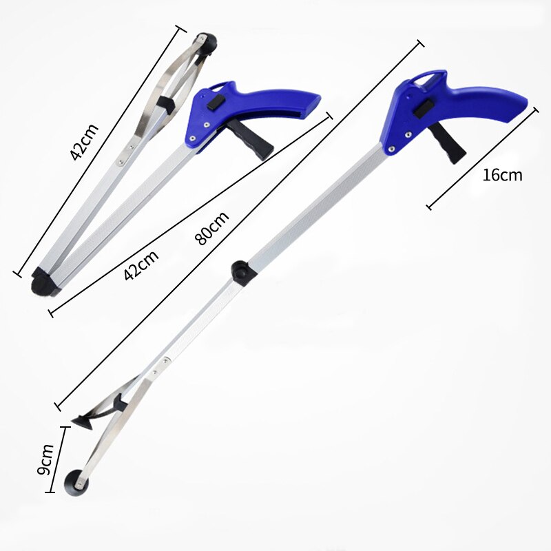 Folding Household Garbage Picker Alloy Trash Grabber Garbage Clip for Garden Leaves Waste Pick Up Tools Home Cleaning Supplies