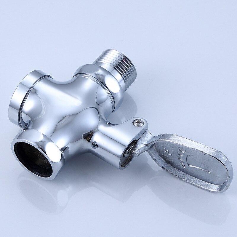 Bathroom Toilet Urinal Flush Valve Flushing Pedal Foot Pressing Type Public Toilet Drain Valve Time Delay Self Closing WC Flush