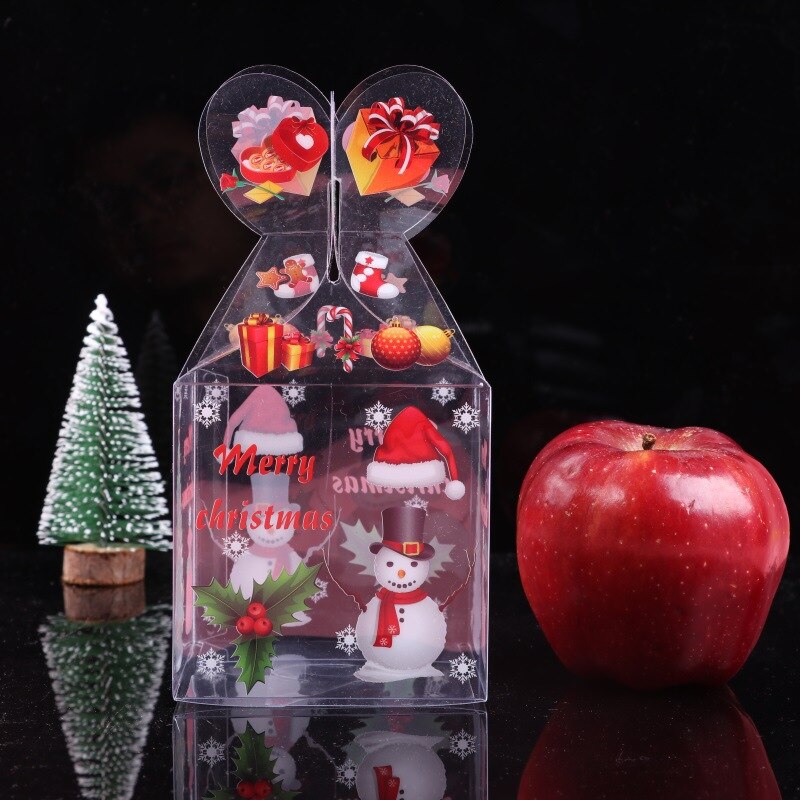 20 stk pvc gennemsigtig slikæske juledekorationsæske og emballage julemanden snemand elg rensdyr æbleæsker: 6