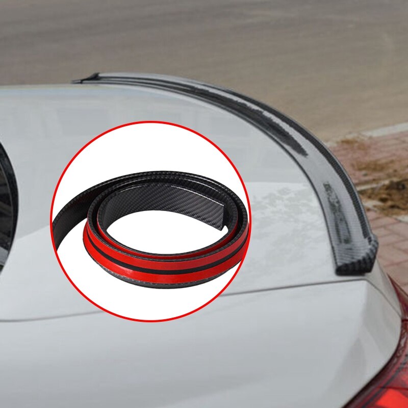 3D Achter Dak Kofferbak Spoiler Wing Tail Lip 4.9Ft Universal Carbon Fiber Look Trim: Default Title