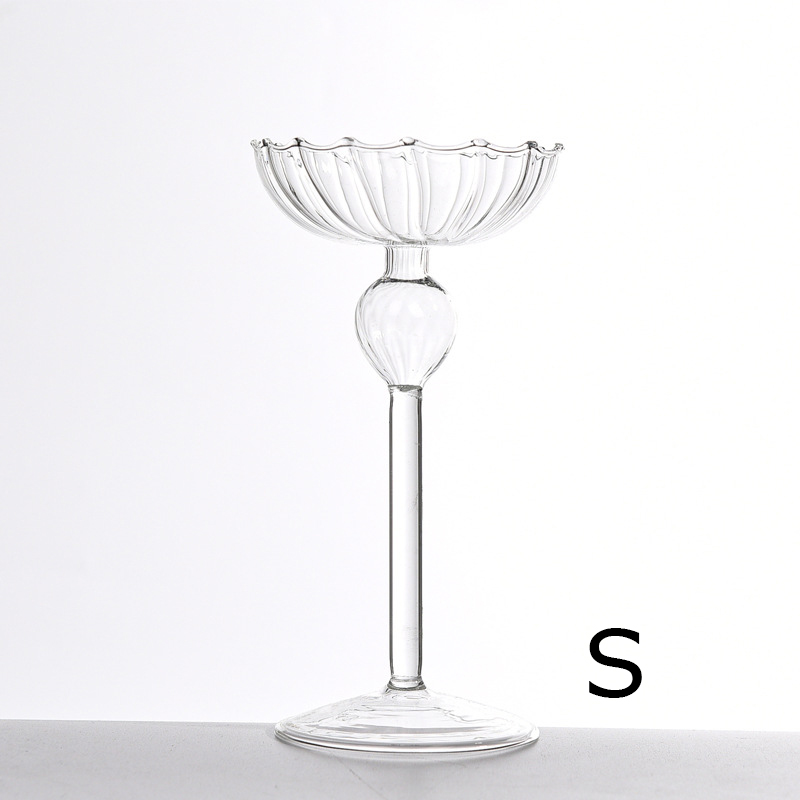 Transparenter Glas-Kerzenständer mit hohem Fuß, moderner europäischer Abendbankett-Tischdekoration, Kerzenhalter mit Kerzenlicht-Mittelstück: Weiß