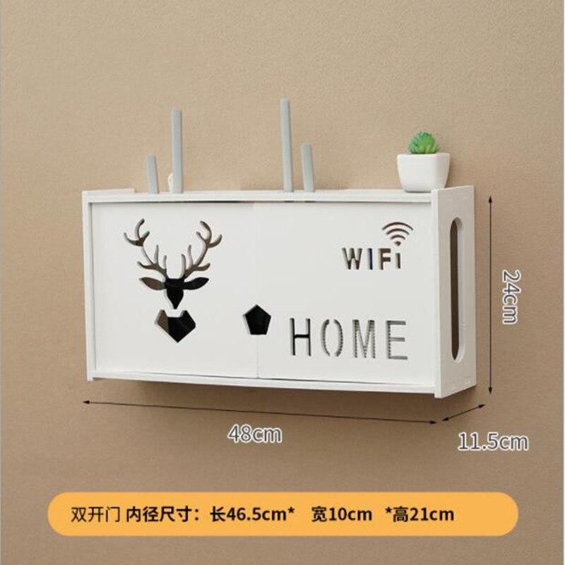 Storage Box Wireless Wifi Router Wall Hanging Plug Board Bracket Cable Organizer PVC Panel Shelf Home Decor: F