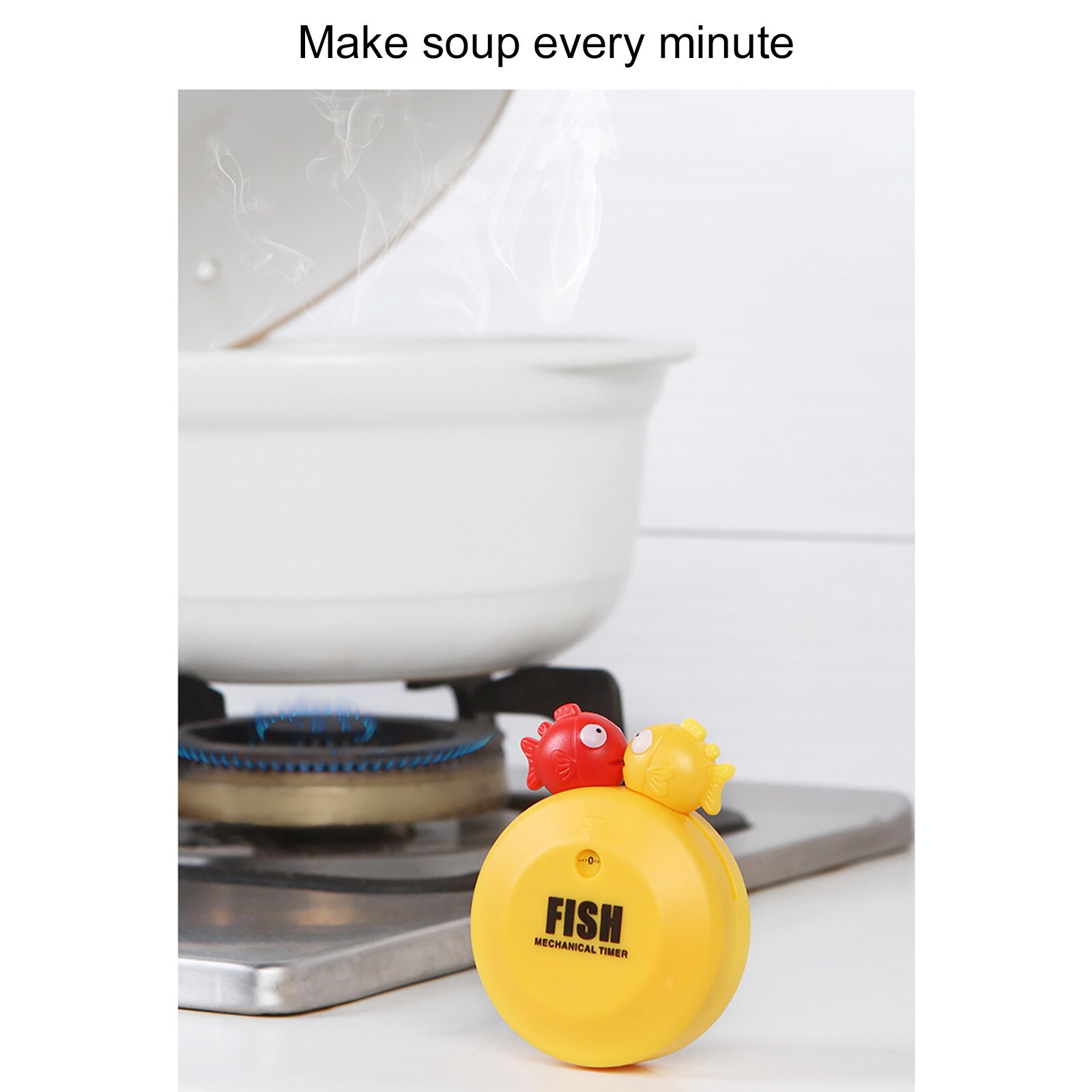 T# Rotating Cute Time Manager Bubble Fish Timer Mechanical Reminder Timer Mechanical Round Countdown Magnetic Clock Timer