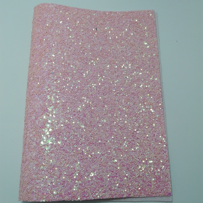 Paillettes roses et cuir rose épais pour accessoires de bricolage, 21x29CM, 1 pièce, S130B