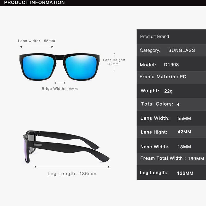 Longkeeper heren klassieke gepolariseerde zonnebril heren zonnebril vierkante spiegelbril bestuurdersveiligheid  uv400 oculos masculino