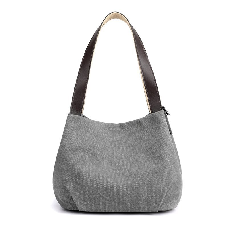Zachte Canvas Luxe Handtassen Vrouwen Tassen Handtassen Schouder Messenger Bag Dames Handtas Schoudertas Purse: Grijs