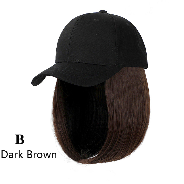Beanies Hat With Hair Wigs For Women 24 inch Long Straight Hair Synthetic Wig Warm Soft Ski Knitted Autumn Winter Cap: Gold