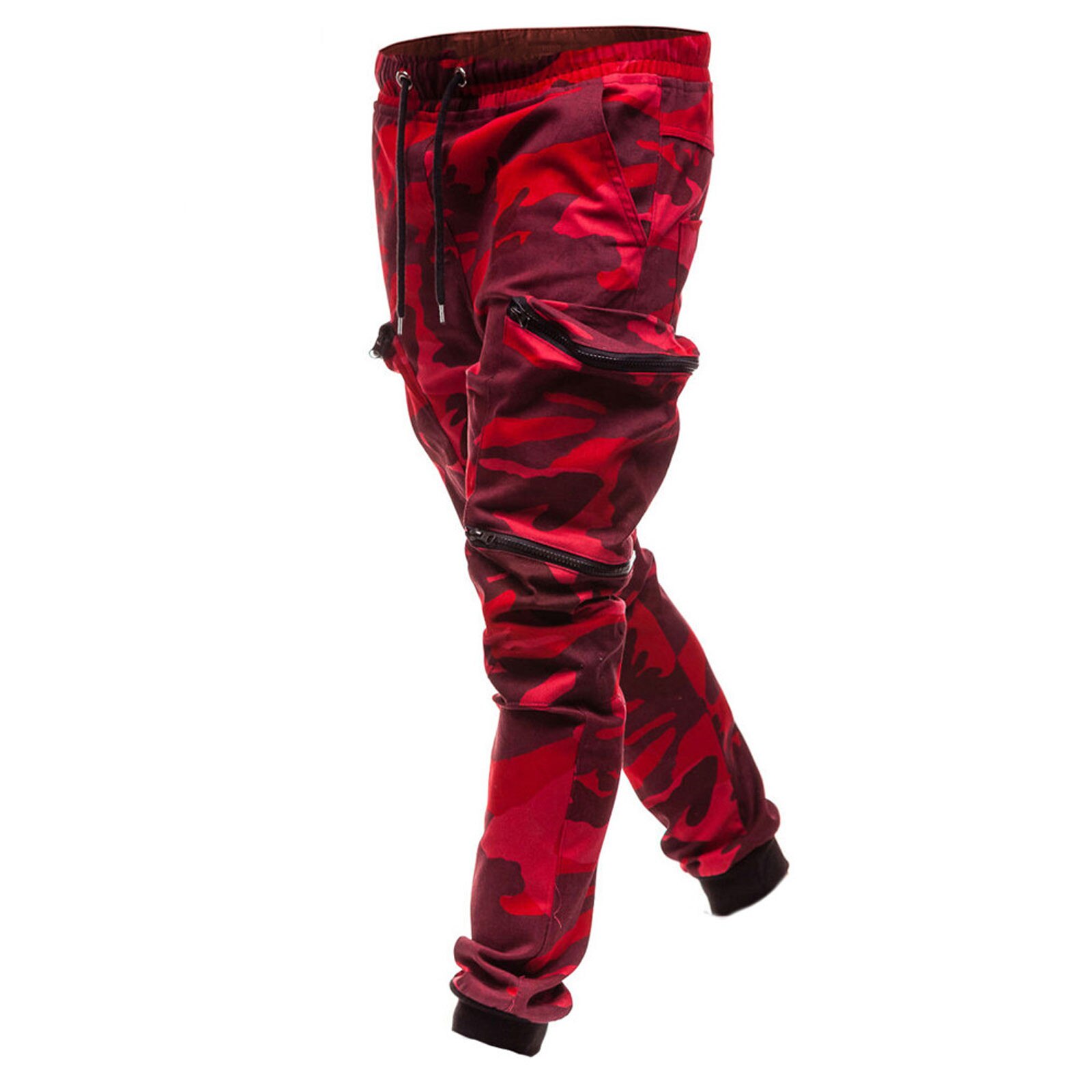 Pantalon de Camouflage classique pour homme, survêtement avec cordon coulissant, poches à fermeture éclair, style Hip Hop, Streetwear