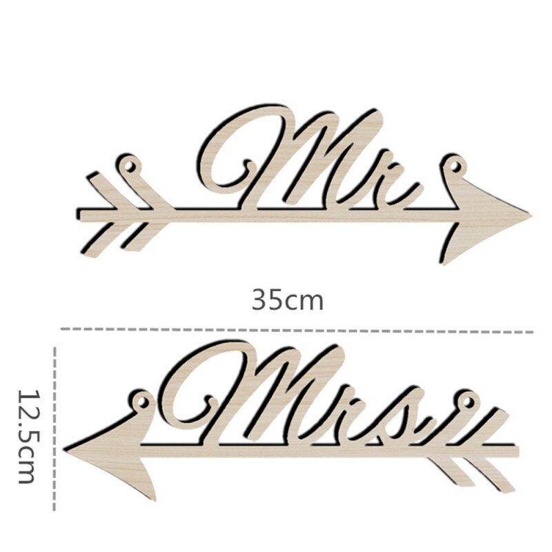 DIY Rustic Wood Wedding Sign Mr & Mrs Arrow Signs Wedding Ceremony Reception Decor Arrow Shaped Hanging Decoration Wedding Sign