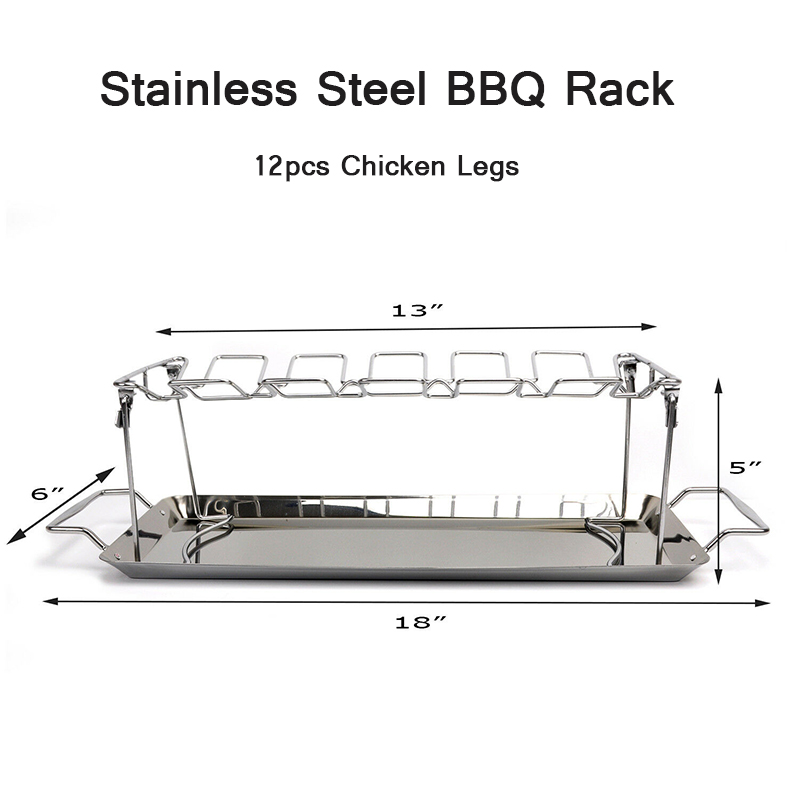 Kyllingevinge benstativ grillholderstativ med dryppande til grill ryger ovn rustfrit stål lodret roasterstand grill tilbehør