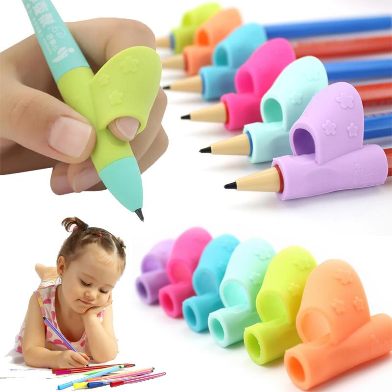 Skrivesaker skrive håndskrift korrigering lære leketøy barn barn finger stall holder silikon korrigering 3 stk korrigering