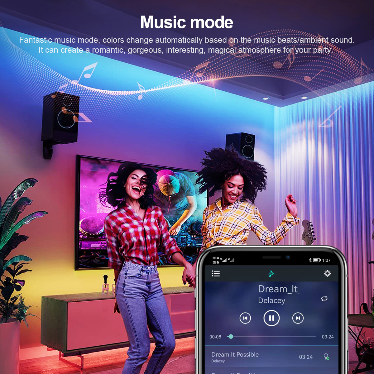 DC12V-24V 4 Pin Bluetooth APP RGB controller,1 to 1 or 1 to 2 RGB LED Controller With APP and Remote control For RGB LED strip