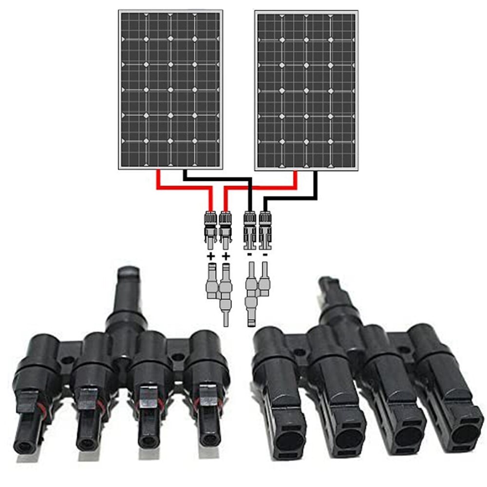 4 To 1 Branch Connectors Solar Panel Parallel Coupler Waterproof IP65 Solar Panel Branch Series Connect For Solar Power System