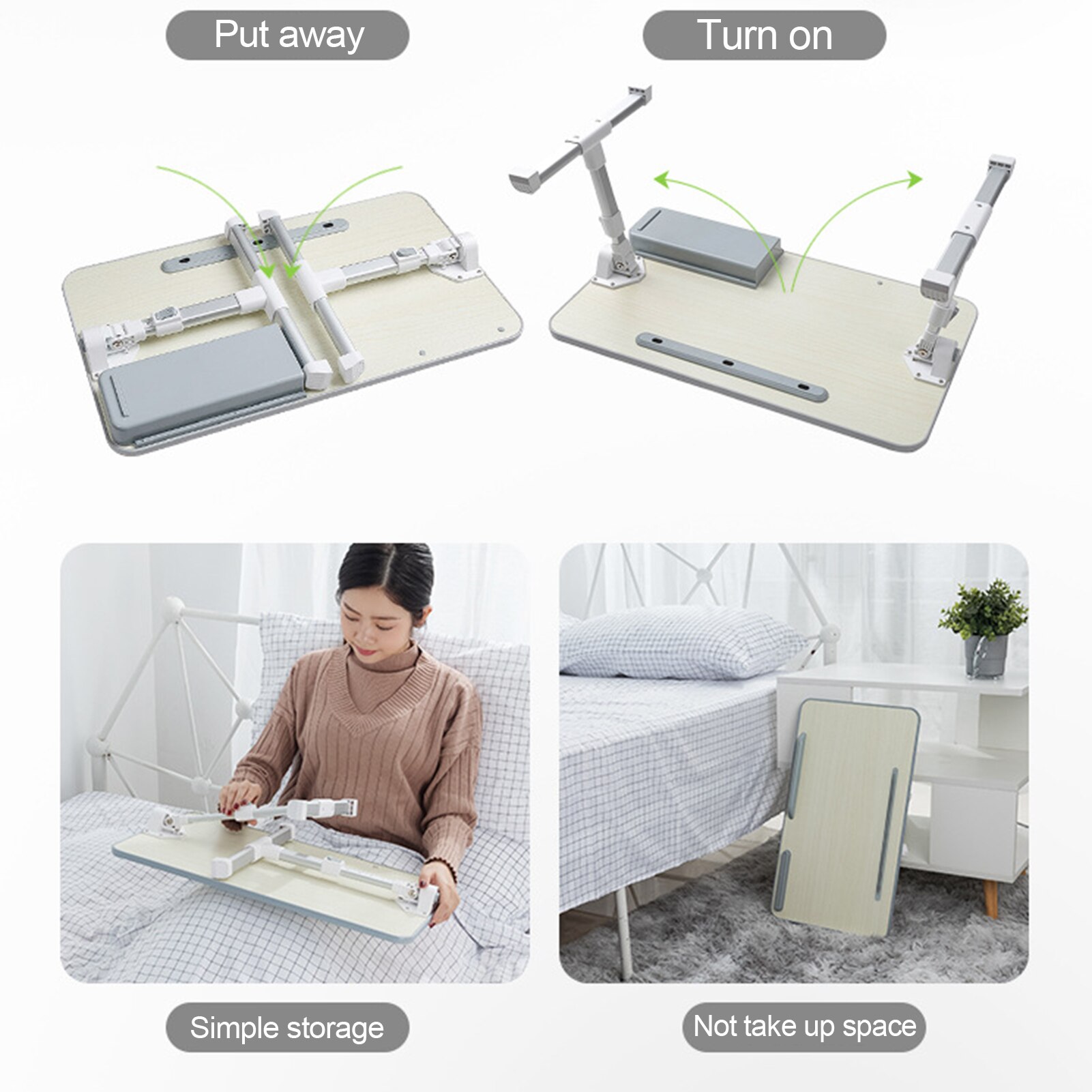 Aluminum Alloy Computer Folding Table Portable Adjustable Laptop Desk Portable Standing Desk With Storage Drawer