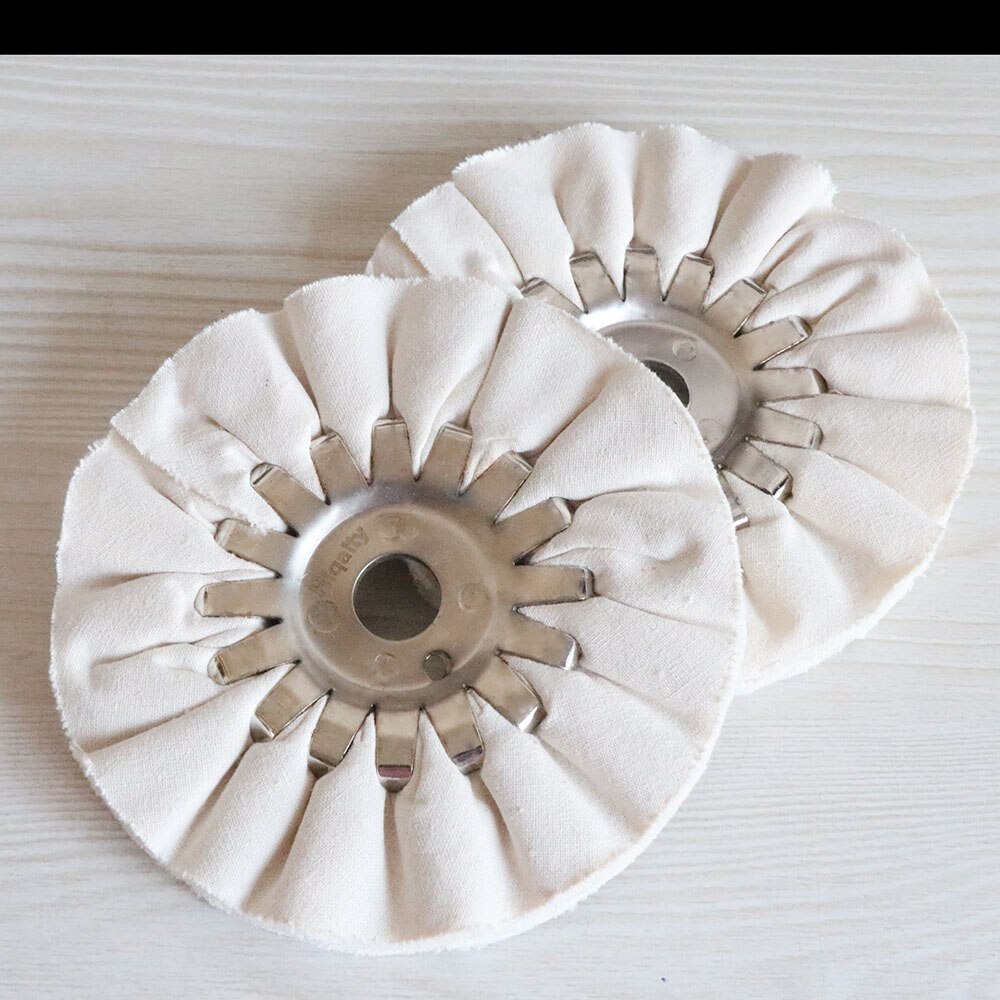 Hiqalty 5inch Airway Buffing Grinding Wheel White Cotton 125*16mm Metal Polishing Abrasive Wheels for Power-operated Grinders