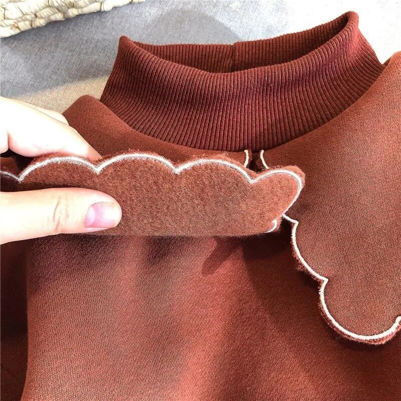 Kinderen Winter Trui Fluwelen Gewatteerde Baby Meisje Trui Kinderen Lange Mouwen Top Dieptepunt Shirt 6M-7T