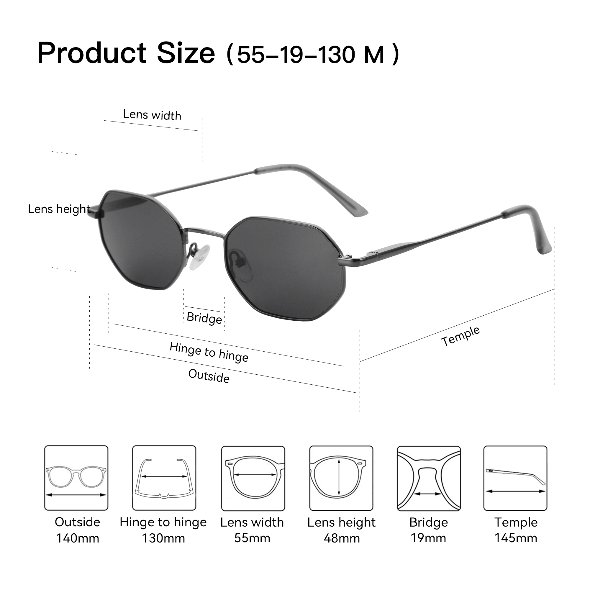 ZENOTTIC Retro Small Polygon Polarized Sunglasses Women Metal UV400 Sun Glasses Men Anti-Glare UV400 Goggles Driving Eyewear