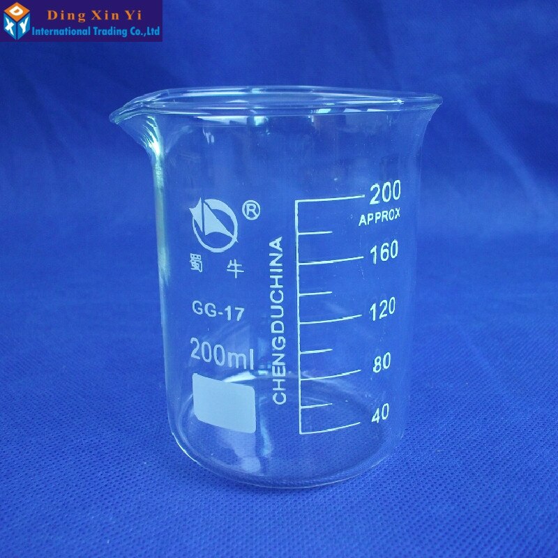 1PC 200ml Laboratory glass beaker measuring lab beasker