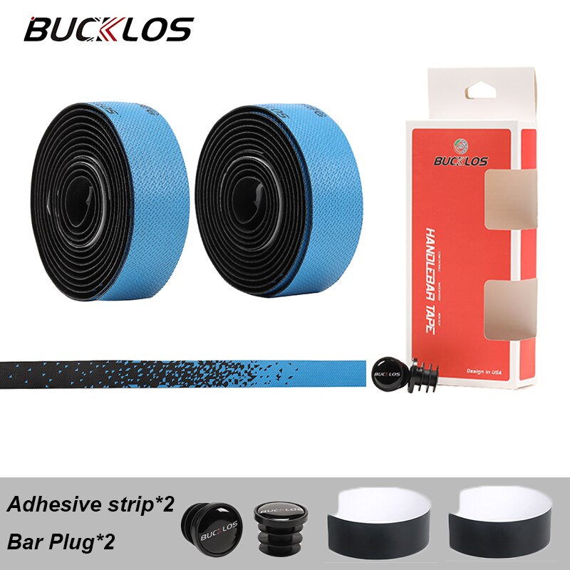 BUCKLOS trwała taśma na kierownicę roweru szosowego miękkie wygodne paski na kierownicę 3mm grubości odporne na wstrząsy taśmój szosowe części rowerowe: niebieski