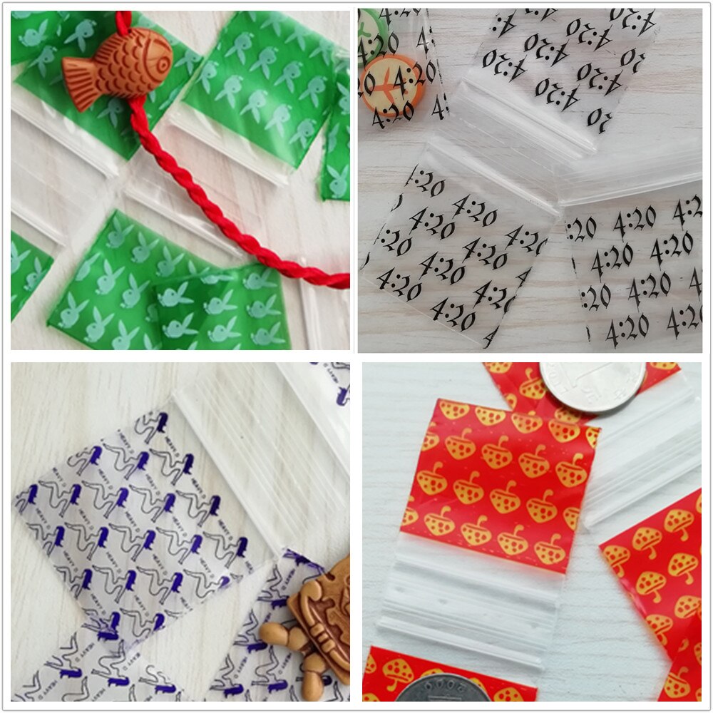 Small Zipped Lock Reclosable Plastic Zip Lock Bags (4Patterns 24Sizes Selects) #H14