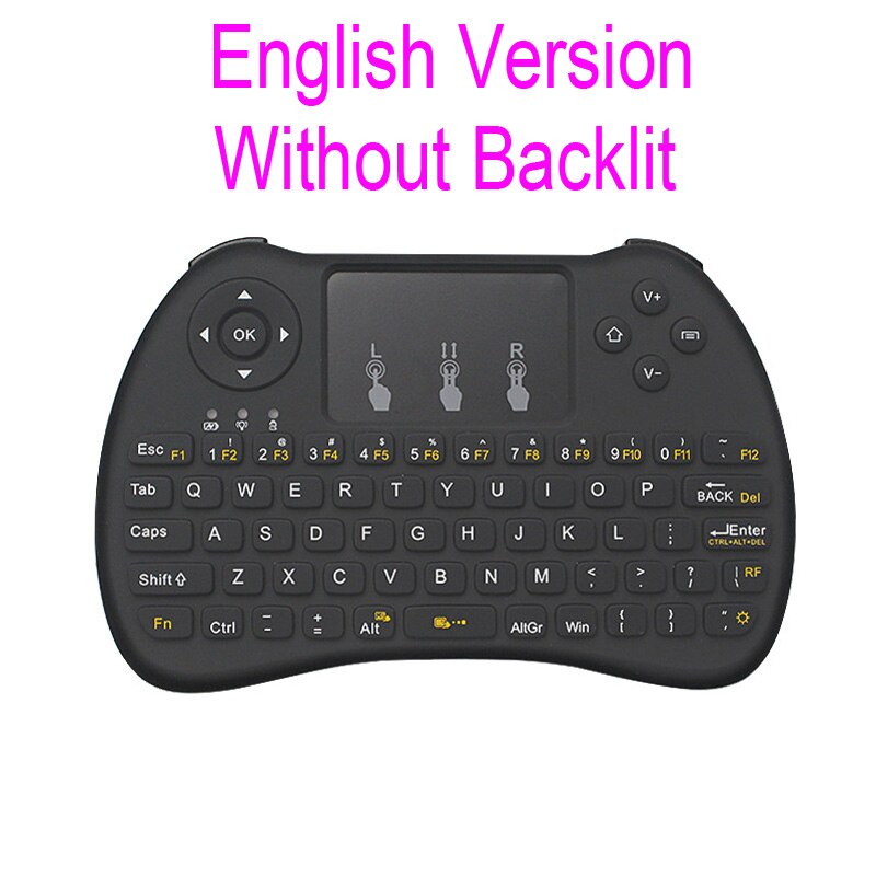 Original H9+ Backlight H9 2.4G Wireless English Russian Keyboard Backlit with Touchpad for Mini PC Smart TV TV Box Laptop PC: English No Backlit