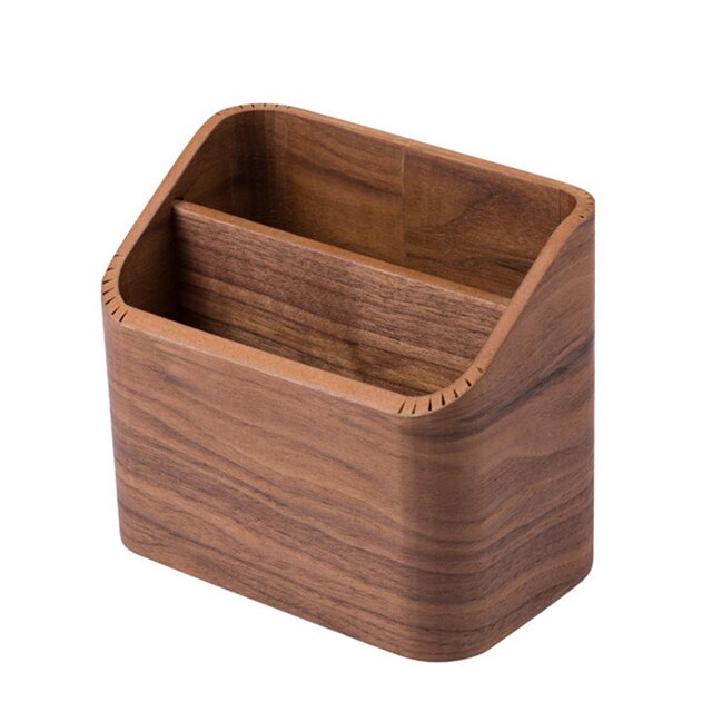 Nature Wood Stationery Holder Desk Organizer Office School Writing Materials Holder Wooden Desktop Organizer Tools Storage Box: 3