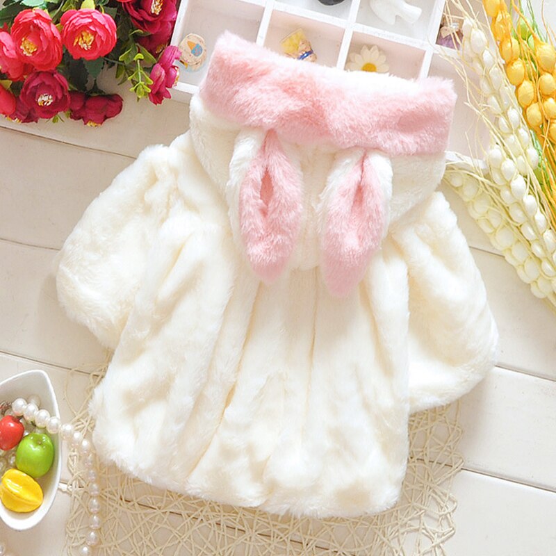 Melario Outwear&Coats Clothes Winter With Bag Thickening Baby Cotton Coat Rabbit Ears Hooded Baby Winter Clothes Children