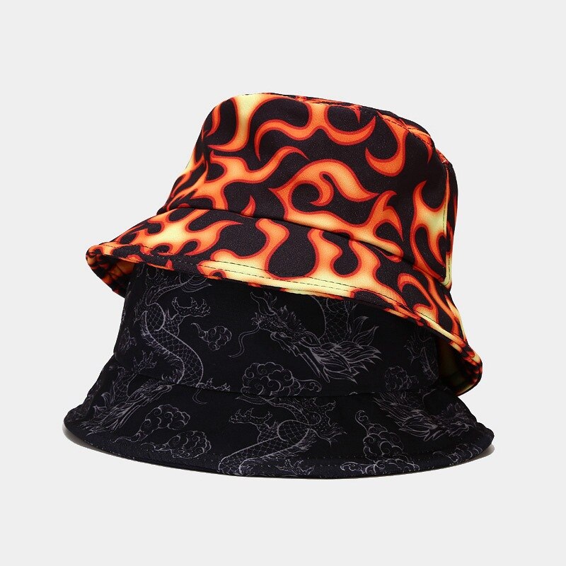 Sombrero de pescador con estampado de mariposa y nube de fuego para hombre y mujer, gorro de pescador con estampado de dragón, estilo Hip Hop, Unisex, 2021Tie Dye