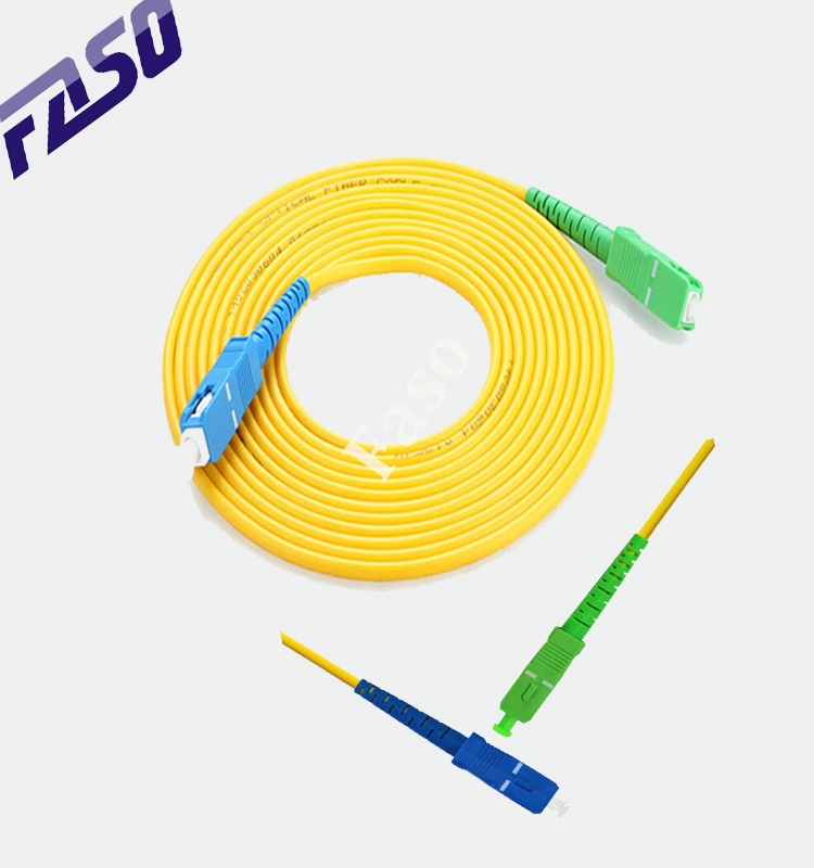 50Pcs Fiber Optic Patch Cord Sc Upc And Sc Apc Connecter Patch Cable Sx Core Single Mode Yellow Vest Jumper Sc Apc/Upc