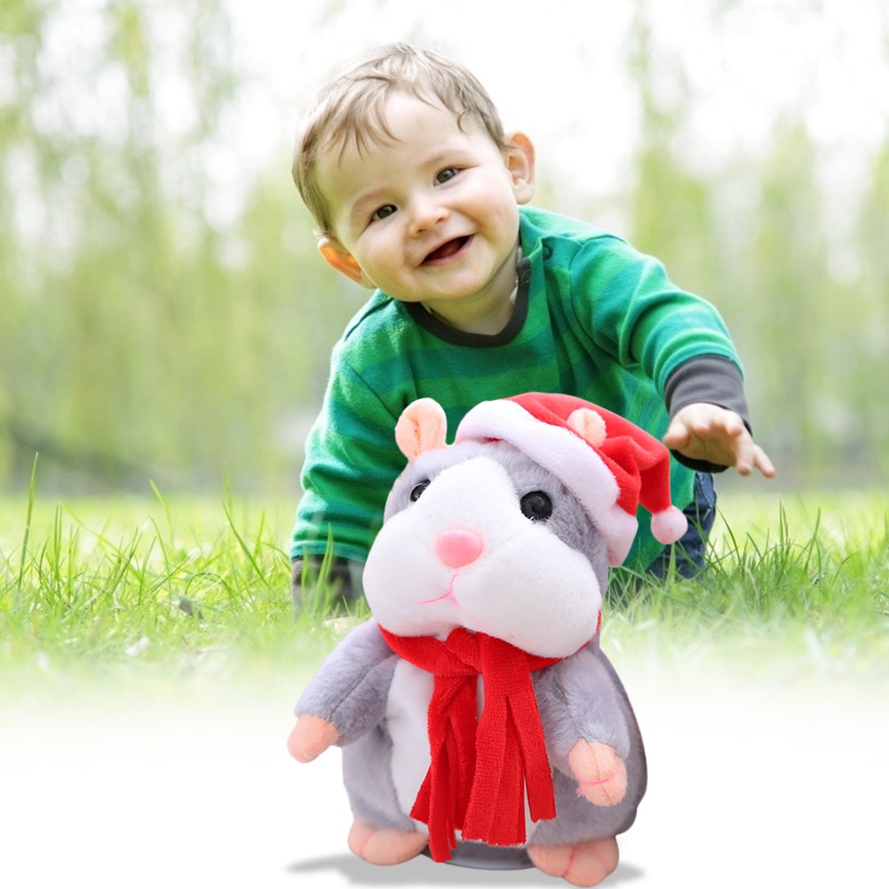 Gadający chomik mysz zabawka pluszowe zwierzątko świąteczne nagrywanie elektryczny chomik mówiący mówiąc kiwając myszy zabawki dla dzieci prezenty