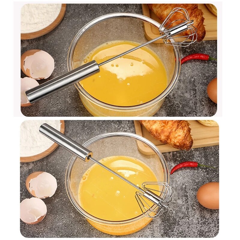 xiaomi Stainless Steel Hand Pressure Rotating Semi-Automatic Mixer Coffee Mixing Eggbeater Handheld Mixer Kitchen Cooking Tools