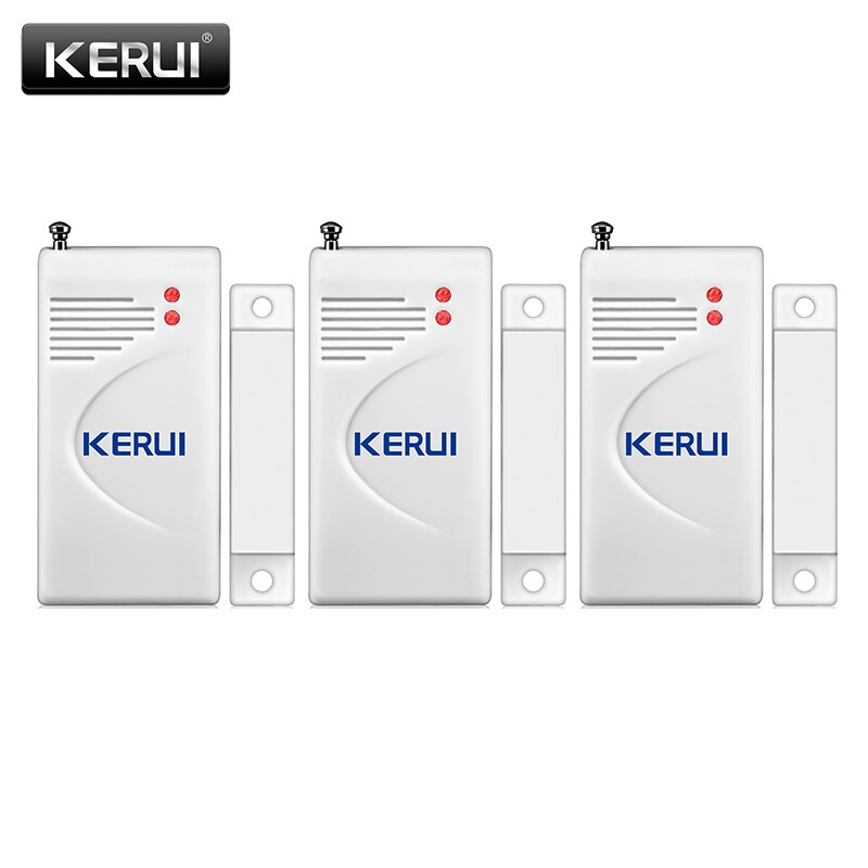 KERUI-Sensor de puerta inalámbrico de 433mhz, alarma de seguridad para el hogar, Detector de Sensor de ventana/puerta para sistemas de alarma W18 W20 K52 WIFI GSM: Blanco