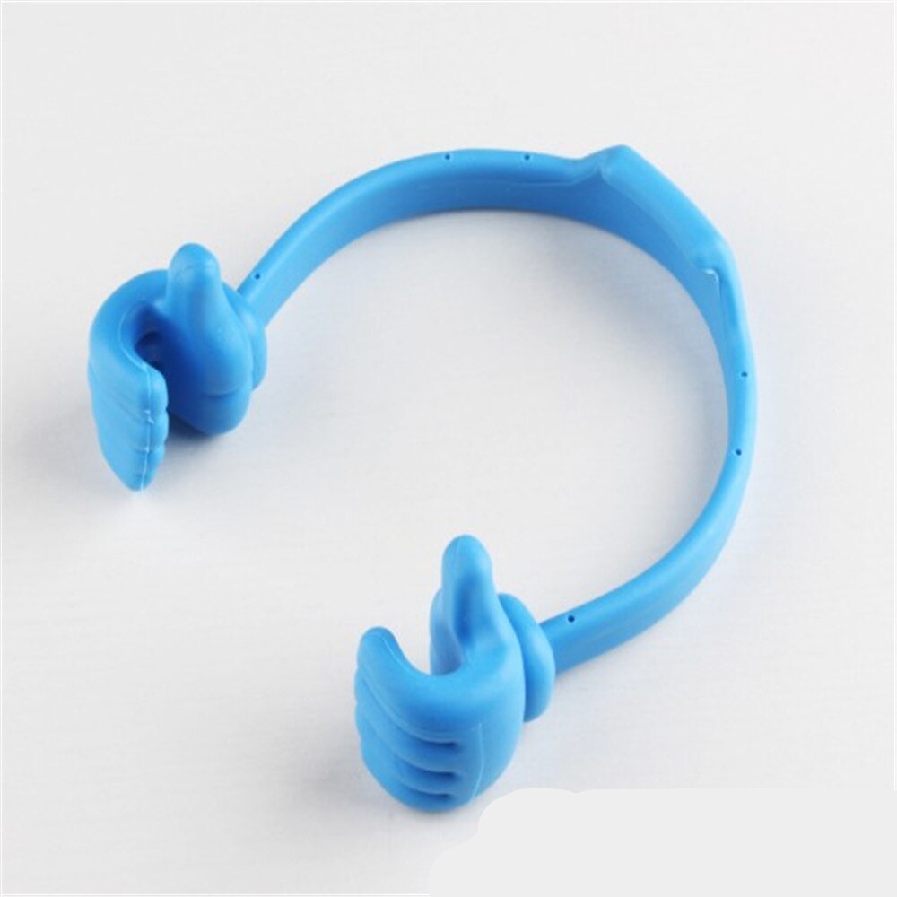 Tabletstandaard kleurrijke verstelbare duimstandaard auto desktop houder houder voor telefoon pad tablet pc: Blauw