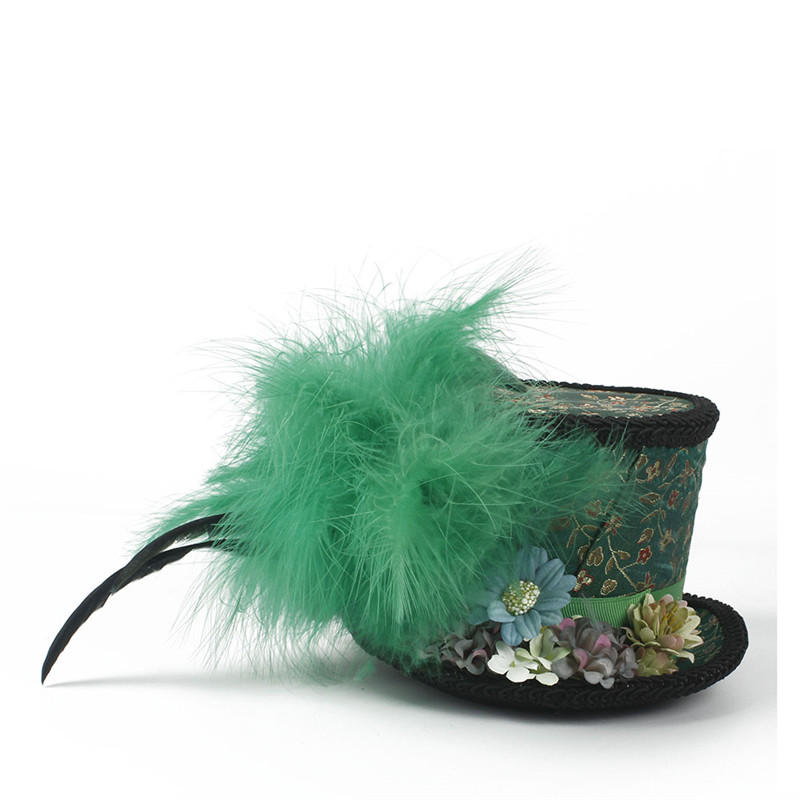 Kvinder blomst fascinator mini top hat hår dame klip gotisk fjer vinger ur sommerfugl dekoration hovedbeklædning hår