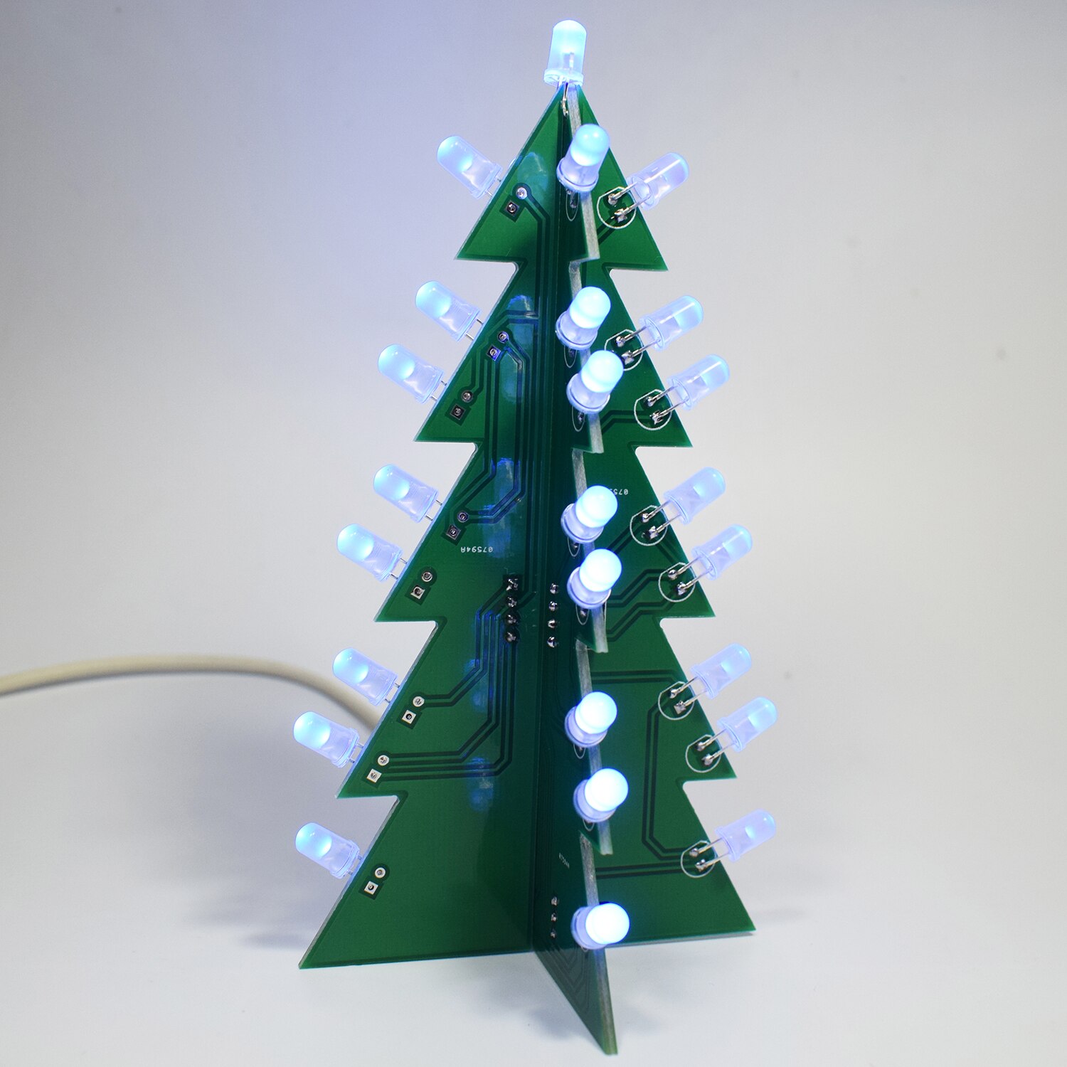 Diy Ster Knipperende 3D Led Decoratie Printplaat Kerstboom Elektronische Learning Kit: Blue LED