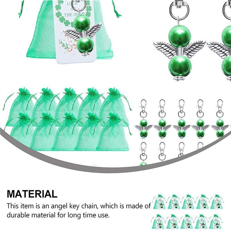 Porte-clés ange gardien en métal, 20 pièces/ensemble, pour mariage, anniversaire, Festival, aux invités